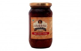 Chokkha Red Chilli Pickle   Glass Jar  400 grams